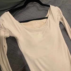 Brami top, Klassy network, size small, beige, built in cups (new)